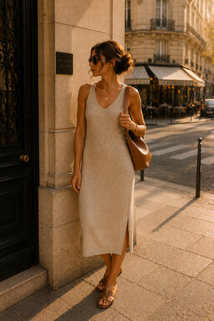 line thick knitted mini dress RHYTHM CHARLIZE LONG SLEEVE KNIT MINI DRESS main image 0